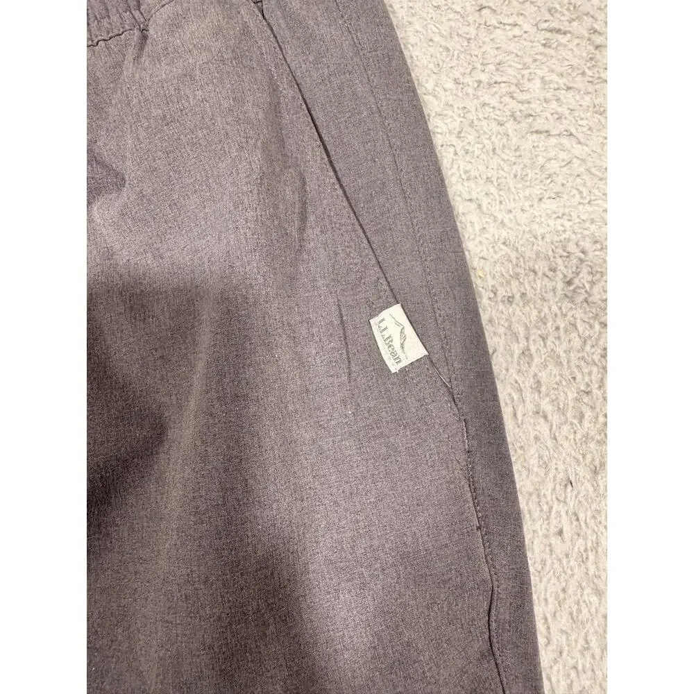 L.L.Bean Mens Pants Grey‎ Jogger Activewear Zippered Pocket Performance Large L - Picture 2 of 11